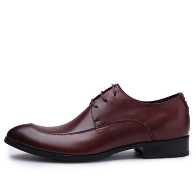 Bisnis nyaman pria sepatu gaun, musim panas pria cokelat renda sepatu gaun