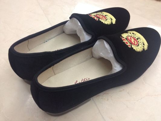 Berbagai kesempatan Pria Brown Kulit Loafer Sepatu, Mahkota bordir Slipper beludru