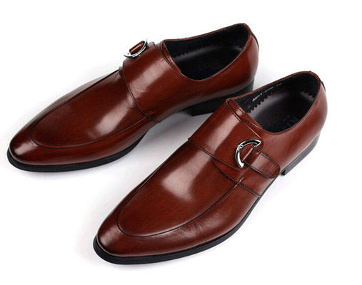 Sepatu Kulit Hitam / Biru, Sepatu Kulit Monk Strap Dress