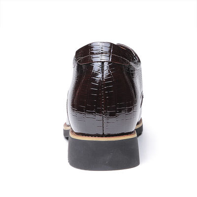 Stealth Tambah 6cm Sepatu Pria Lift Kulit Asli Hitam Tali Up Sepatu Pakaian