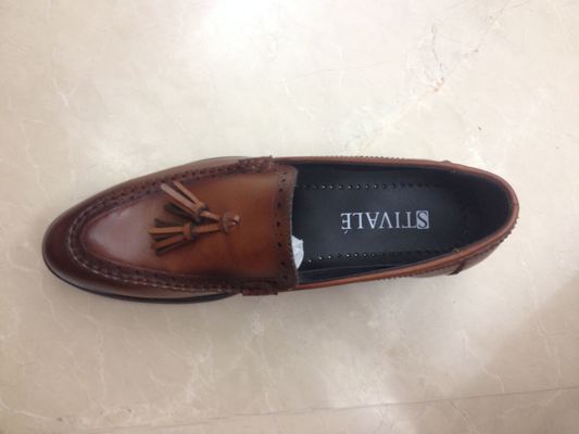 Tassel Bull Hollow Out Men Formal Dress Shoes Leisure Brown Slip On Dress Shoes
