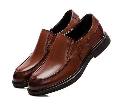 Bisnis Soft Sol formal sepatu, Slip On Pria Brown Kulit Sepatu mengemudi
