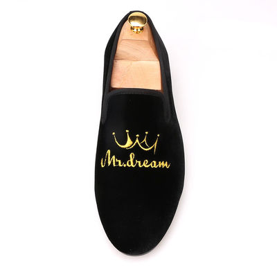 Red Bottom Mens Velvet Loafers Karet Outsole Warna Disesuaikan untuk Bisnis