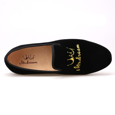 Red Bottom Mens Velvet Loafers Karet Outsole Warna Disesuaikan untuk Bisnis