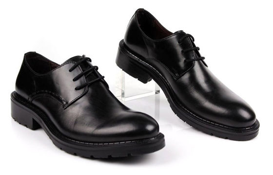 Sepatu Kerajinan Tangan Pria Hitam renda Up Dress Sepatu Nyaman Dengan Platform tebal