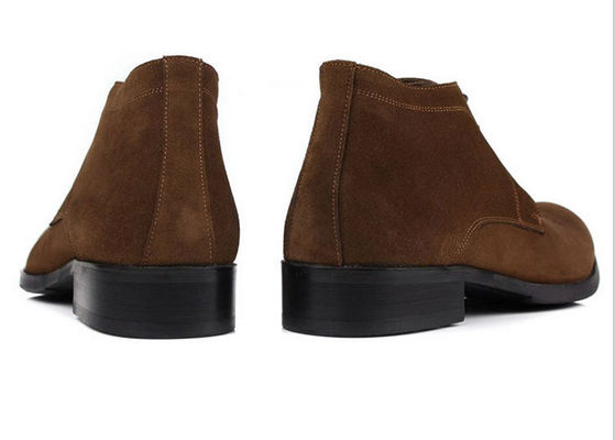 ODM Pria Boots Chelsea Suede, Hitam / Brown Pria Lace Up Casual Shoes
