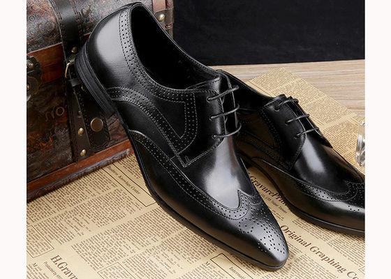 Sepatu Brogue Pria Formal Oxford Kulit Sapi Simpel Kaki Klasik Sepatu Pria