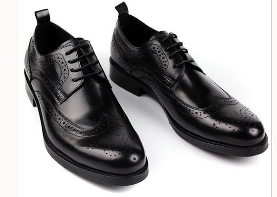 High Cow Pria Kulit Brogue Sepatu, Bisnis Goodyear Sepatu buatan tangan