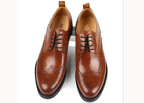 High Cow Pria Kulit Brogue Sepatu, Bisnis Goodyear Sepatu buatan tangan