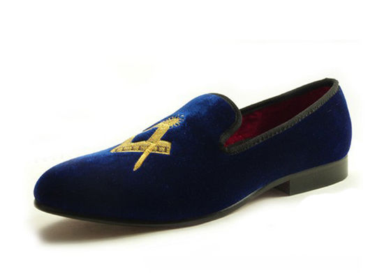 Sepatu Masonik Pria Velvet Loafers Black Prince Parchment - Pakaian Kulit Casual Loafers