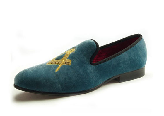 Sepatu Masonik Pria Velvet Loafers Black Prince Parchment - Pakaian Kulit Casual Loafers