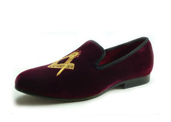Sepatu Masonik Pria Velvet Loafers Black Prince Parchment - Pakaian Kulit Casual Loafers