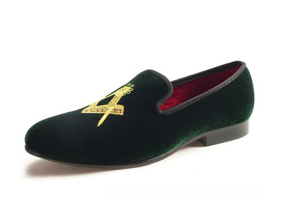 Sepatu Masonik Pria Velvet Loafers Black Prince Parchment - Pakaian Kulit Casual Loafers