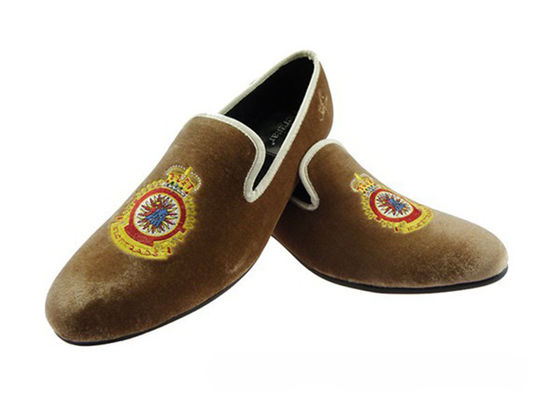 Kuning Royal Kuning Pria Kulit Loafers, Royal bordir Pria Casual Loafers