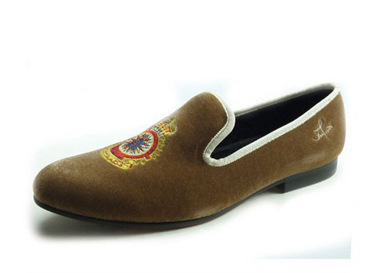 Kuning Royal Kuning Pria Kulit Loafers, Royal bordir Pria Casual Loafers