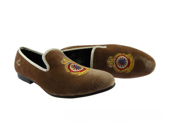 Kuning Royal Kuning Pria Kulit Loafers, Royal bordir Pria Casual Loafers