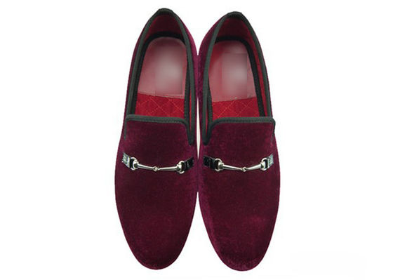 Tangan dibuat pria Red Velvet Loafers, Leisure Slip On Nyaman Casual Shoe