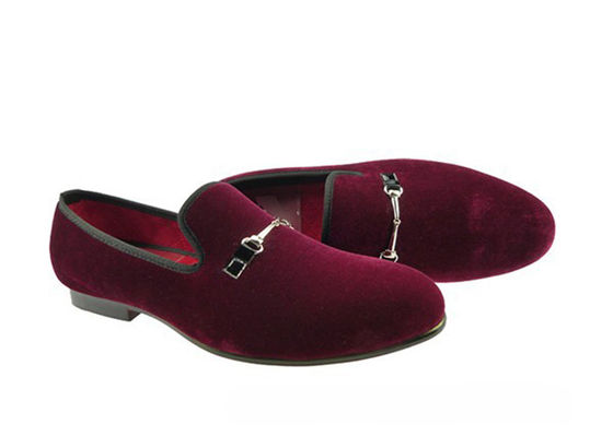 Tangan dibuat pria Red Velvet Loafers, Leisure Slip On Nyaman Casual Shoe