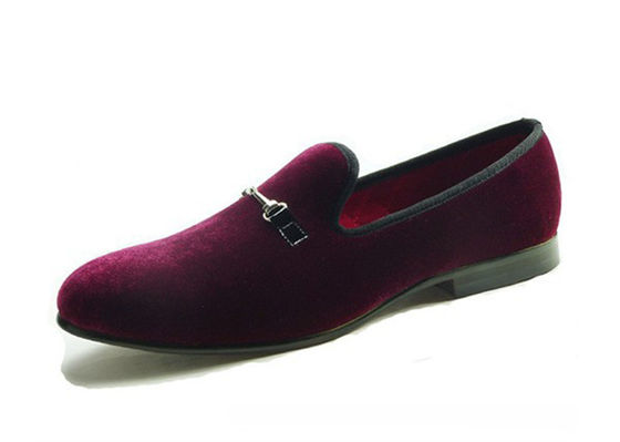 Tangan dibuat pria Red Velvet Loafers, Leisure Slip On Nyaman Casual Shoe