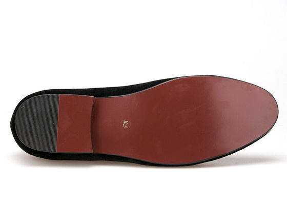 Pria Mewah Velvet Loafers Tali Casual Gaya Hitam Velvet Suede Sepatu