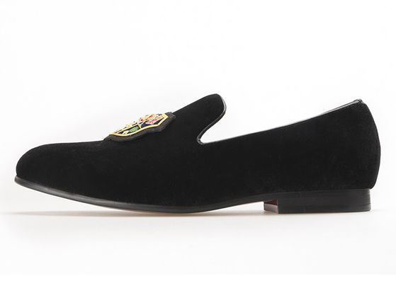 Skull Style Slip On Velvet Loafers, Pria Mewah Kulit Loafers Sepatu