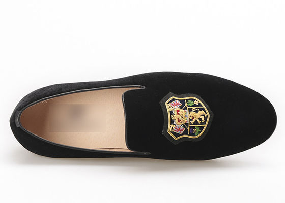 Skull Style Slip On Velvet Loafers, Pria Mewah Kulit Loafers Sepatu