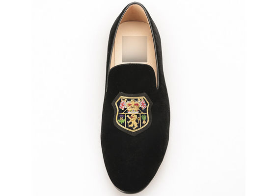 Skull Style Slip On Velvet Loafers, Pria Mewah Kulit Loafers Sepatu