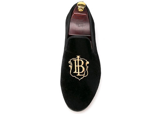 Pria Mewah Velvet Loafers Tali Casual Gaya Hitam Velvet Suede Sepatu