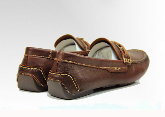 Custom Brown Mens Leather Loafers Handmade Leather Flat Loafers
