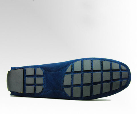 Mengikat Pria Casual Blue Suede Loafers Kulit asli buatan tangan Suede Shoes