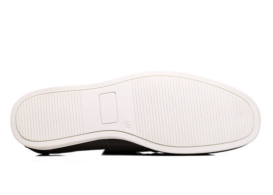Flat Classic Mens Slip On Sneakers Kulit Twill Lining Hitam Loafers Rasional