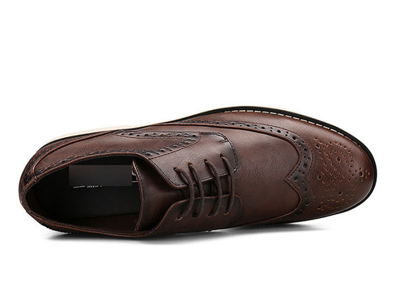 Logo Men Printed Black Leather Derby Shoes Custom Handmade Brown Casual Shoes