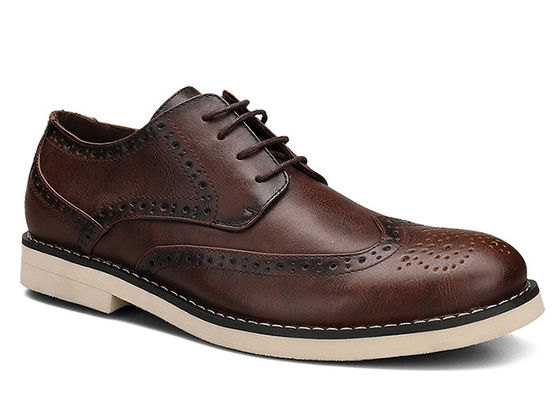 Logo Men Printed Black Leather Derby Shoes Custom Handmade Brown Casual Shoes
