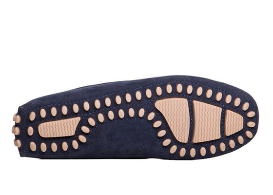 Menjahit Gaya Flat Pria Hitam Sepatu Mengemudi, Moccasin - Gommino Suede Sepatu Mengemudi