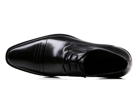 Round Toe Men Black Dress Shoes, Fashion Designer Footwear Untuk Pria