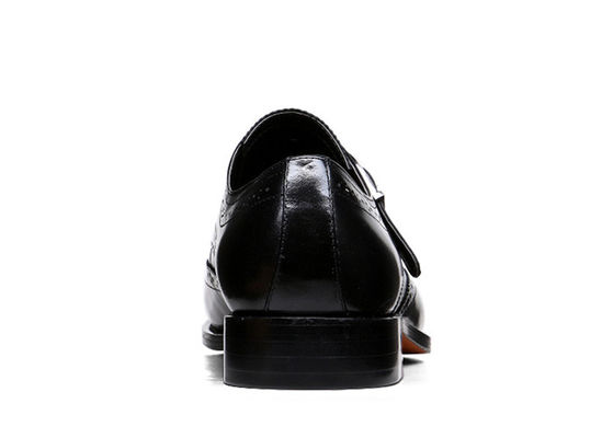 Sepatu pria dewasa hitam kulit asli sepatu gaya Brogue