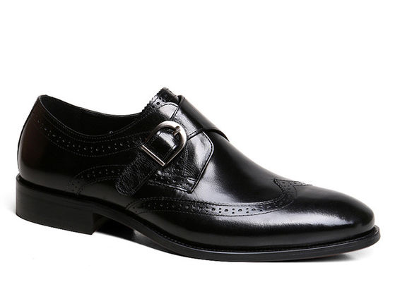 Sepatu pria dewasa hitam kulit asli sepatu gaya Brogue