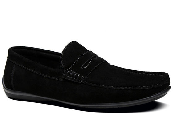 Summer Suede Loafers Pria Kulit Moccasins Sepatu, Pria Hitam Slip On Dress Sepatu