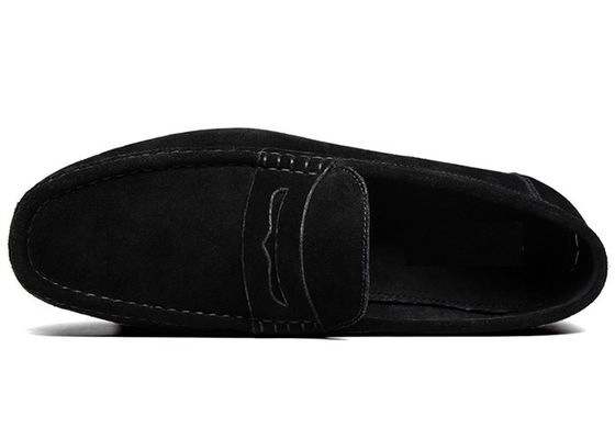 Summer Suede Loafers Pria Kulit Moccasins Sepatu, Pria Hitam Slip On Dress Sepatu