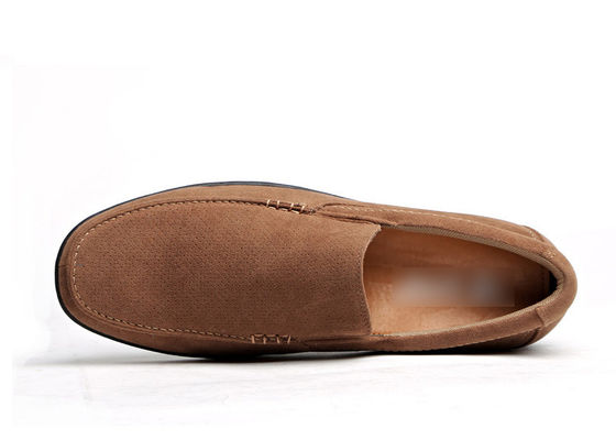 Musim Panas Bernafas Pria Kulit Loafers Brown Round Toe Pria Suede Moccasins