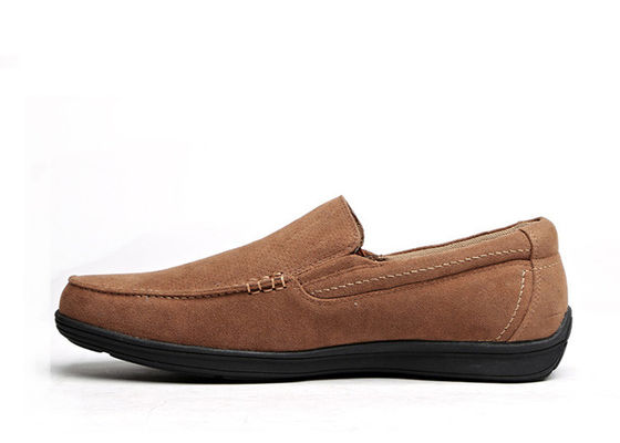 Musim Panas Bernafas Pria Kulit Loafers Brown Round Toe Pria Suede Moccasins