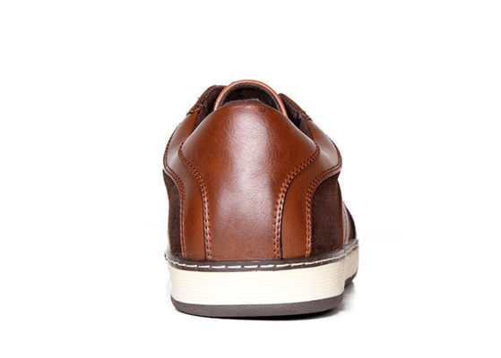 Brown klasik pria sepatu ketsis, ODM pria kulit asli sepatu kasual