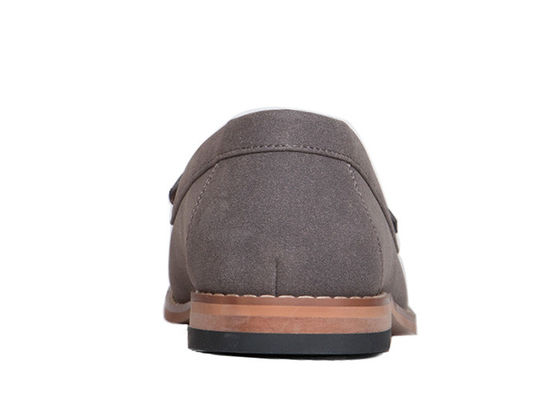 Grey Men Suede Slip On Dress Shoes, Fashion Men Casual Flats Untuk Pesta