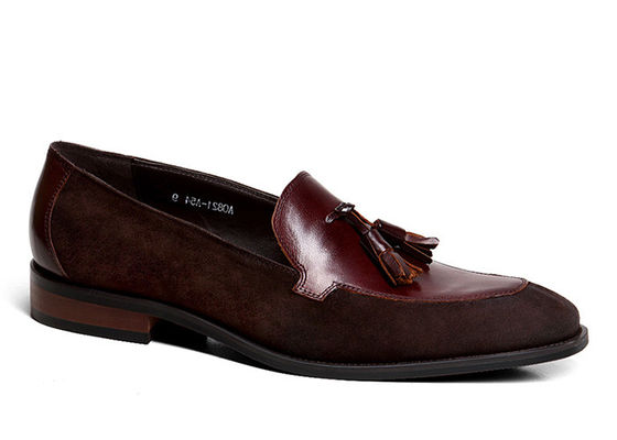 Tassel Penny Suede Kulit Pakaian Sepatu, Musim semi / Musim Gugur Pria Kulit Slip On Sepatu
