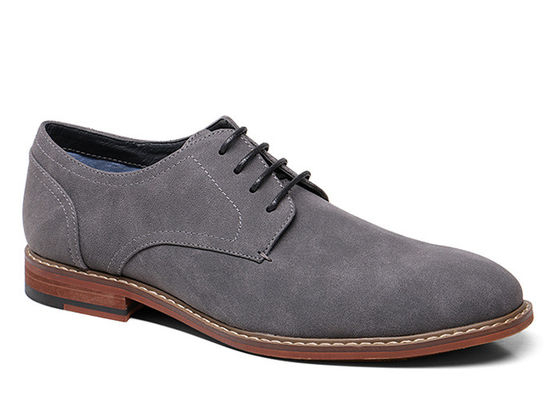 Kulit Suede Flat Casual Shoes, buatan tangan Gray Pria Kulit Sepatu Mengemudi