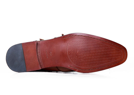 Pria Goodyear sepatu Welted, buatan tangan Double Monk tali sepatu pria