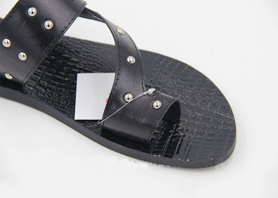 Rumah Pria Flip Flops Kulit Asli Musim Panas Sandal Pantai Sepatu