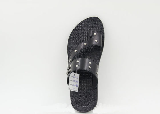 Rumah Pria Flip Flops Kulit Asli Musim Panas Sandal Pantai Sepatu