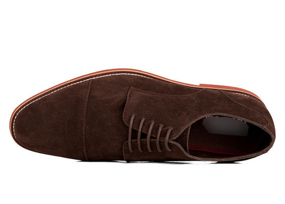 Klasik asli kulit Kasual Sepatu, Round Toe Brown Suede Sepatu Mengemudi