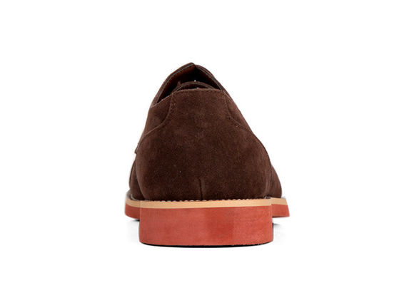 Klasik asli kulit Kasual Sepatu, Round Toe Brown Suede Sepatu Mengemudi